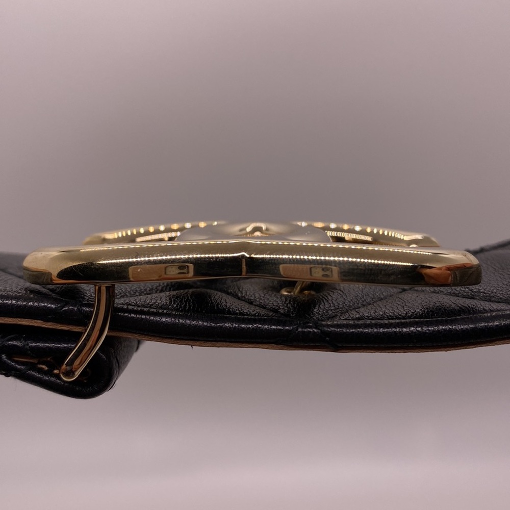 Chanel CC Gold Logo Quilted Black Belt - Picture 12 of 17